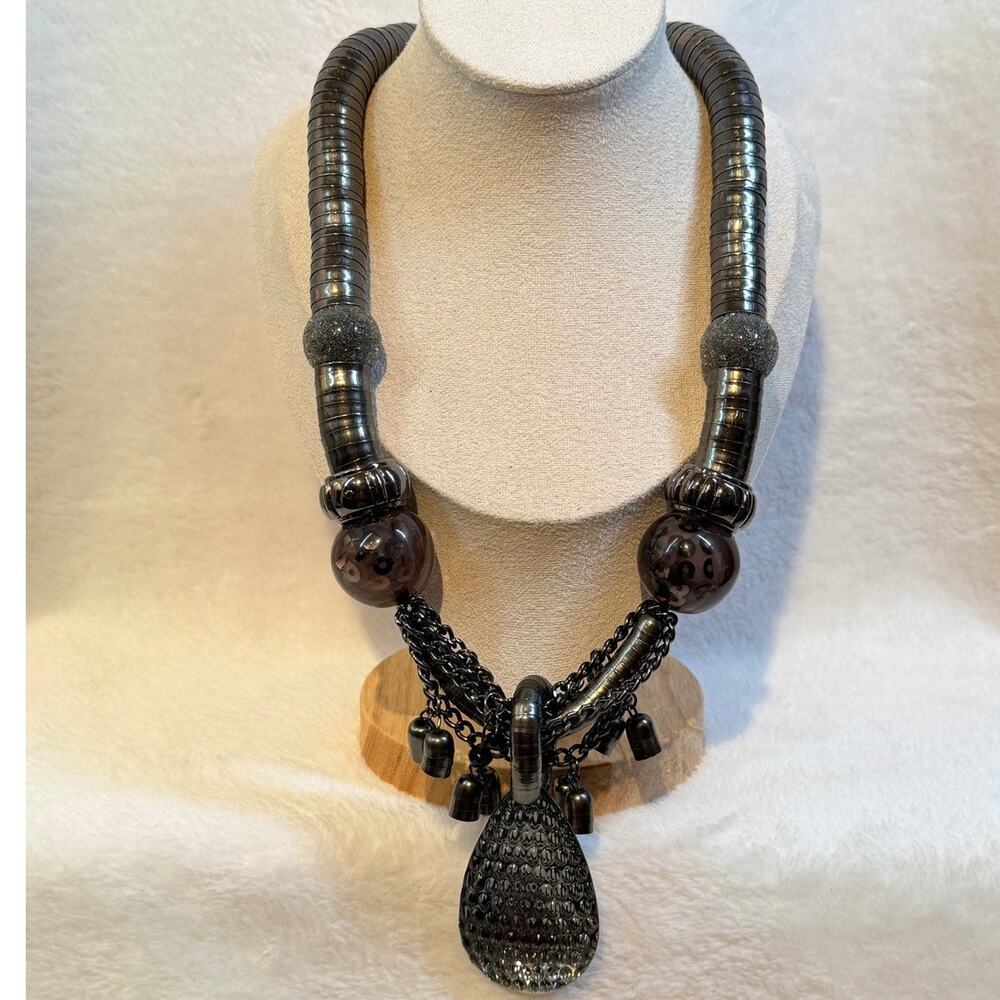 Vintage Gunmetal Industrial Statement Necklace - Chunky | Punk